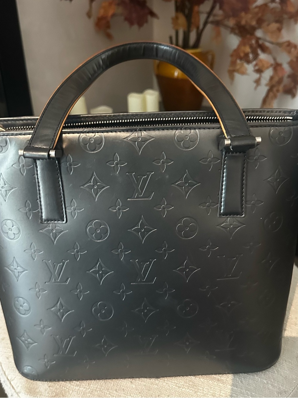 AUTHENTIC LOUIS VUITTON MAT STOCKTON VERNIS SHOULDER TOTE BAG - Picture 2 of 16